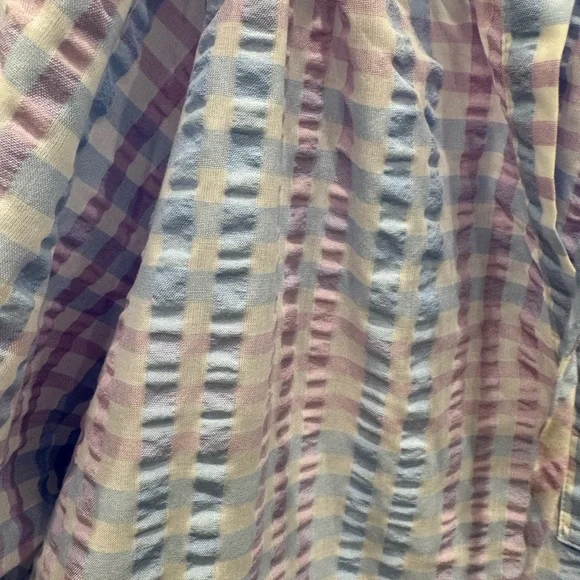 LOFT Women's Blue and Purple Stripe Blouse - Picture 3 of 5